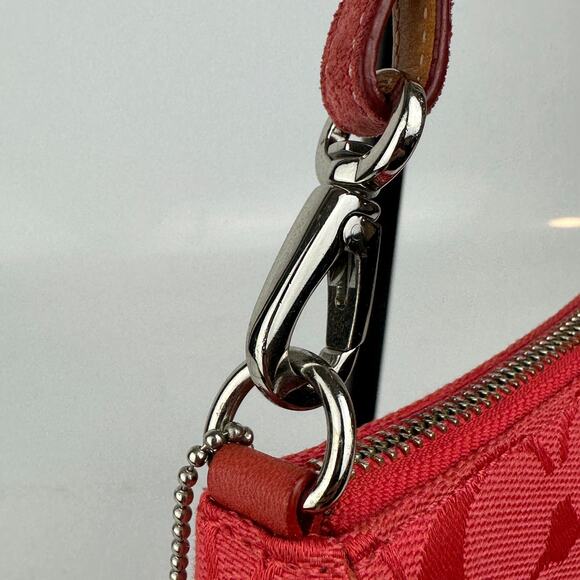 COACH Signature Campus Accessory Pouch Handbag 6094 Womens Red 
